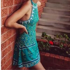 Halter dress Arnhem Halter mini drifter sun dress blue greens New size small
